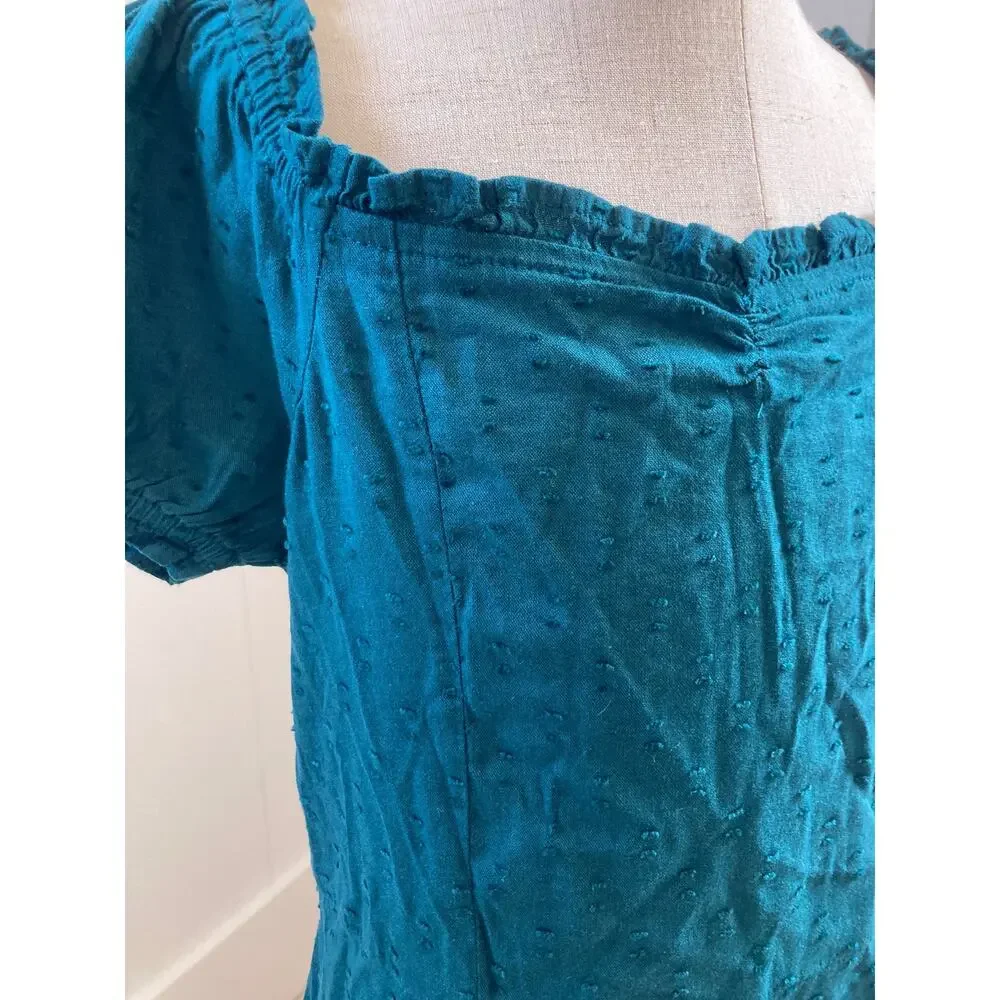 Old Navy Dark Green Swiss Dot Pullover Girls Dress, Size L